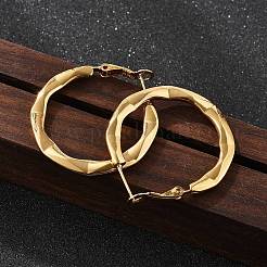 201 Stainless Steel Hoop Earrings&nbsp;EJEW-P304-09G