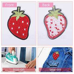 36Pcs 6 Styles Strawberry Computerized Embroidery Cloth Self Adhesive Patches&nbsp;PATC-FG0002-42