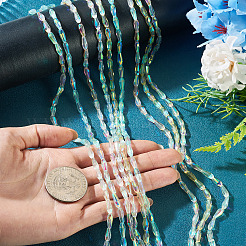 10 Strands 5 Colors AB Color Plated Transparent Glass Teardrop Beads Strands&nbsp;EGLA-TA0013-66