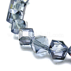 Crystal Glass Cube Beads Strands&nbsp;GLAA-F014-A01
