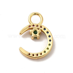 Rack Plating Brass Micro Pave Cubic Zirconia Charms&nbsp;KK-P230-21G-B