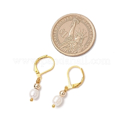 Natural Baroque Pearl Oval Leverback Earrings&nbsp;EJEW-JE06437