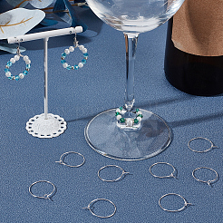 100Pcs 316 Surgical Stainless Steel Wine Glass Charms Rings&nbsp;STAS-BBC0005-97A