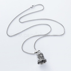 Vintage 304 Stainless Steel Archangel Saint Michael Bell Pendant Necklaces for Women&nbsp;DL5649
