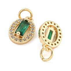 Rack Plating Brass Micro Pave Clear Cubic Zirconia Charms&nbsp;KK-F089-09G
