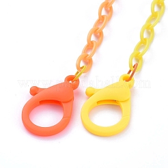 Personalized Two Tone ABS Plastic Cable Chain Necklaces&nbsp;NJEW-JN02825-02