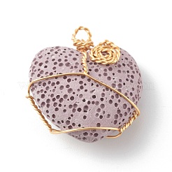 Natural Lava Rock Pendants&nbsp;PALLOY-JF00761