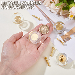 4Pcs Glass and Brass Cabinet Door Knobs&nbsp;FIND-GO0003-97