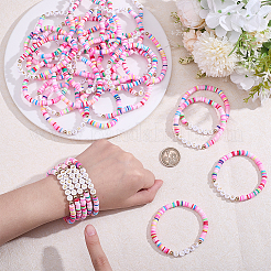 32Pcs Handmade Polymer Clay & Acrylic Bead Bracelets&nbsp;BJEW-PH02014