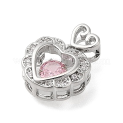 Rack Plating Brass Micro Pave Cubic Zirconia Pendants&nbsp;KK-S396-75P