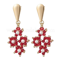 3 Pairs Glass Dangle Stud Earrings&nbsp;EJEW-MZ00626
