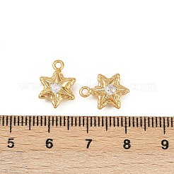 Ocean Theme Brass Micro Pave Cubic Zirconia Charms&nbsp;KK-F902-08G-G