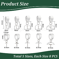 40Pcs 5 Style 304 Stainless Steel Cup Pearl Peg Bails Pin Pendants&nbsp;STAS-UN0055-01