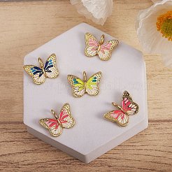 8Pcs 4 Colors Brass Enamel Pendants&nbsp;KK-SZ0004-08