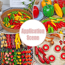 72Pcs 3 Colors Foam Hot Pepper Miniature Ornaments&nbsp;DJEW-PH0001-94