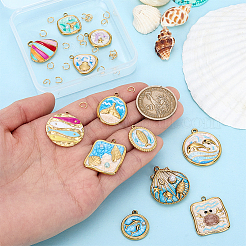 12Pcs 12 Styles 304 Stainless Steel Enamel Pendants&nbsp;STAS-PH0007-24