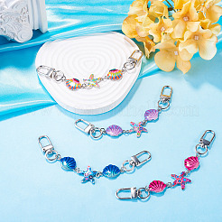 4Pcs 4 Colors Ocean Theme Alloy Enamel Link Purse Strap Extenders&nbsp;AJEW-TA0003-68
