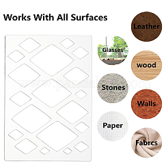 3Pcs 3 Styles Clear Acrylic Drawing Stencils&nbsp;AJEW-HY0001-77C