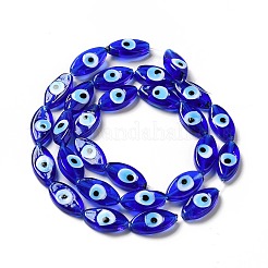 Handmade Evil Eye Lampwork Beads Strands&nbsp;LAMP-G154-06B