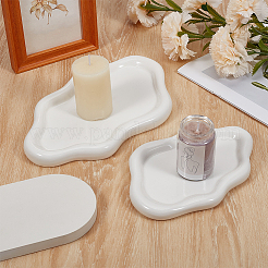 2Pcs 2 Styles Cloud Porcelain Jewelry Plate&nbsp;AJEW-GO0005-13