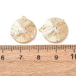 Brass Micro Pave Clear Cubic Zirconia Pendants&nbsp;CU-CBAD58F-06G
