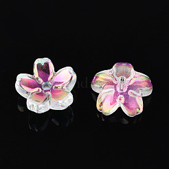 Transparent Electroplate Glass Bead Caps&nbsp;EGLA-N015-01A