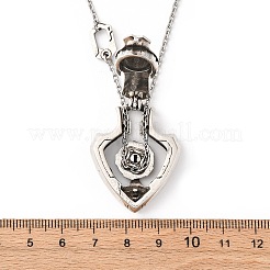Brass Rotatable Gear Pendant Necklaces for Men&nbsp;NJEW-S451-01AS