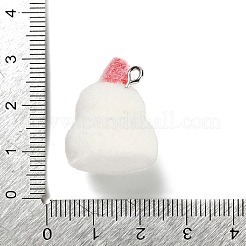 Christmas Flocky Opaque Resin Pendants&nbsp;RESI-C064-01E