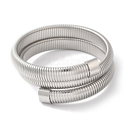Rack Plating Brass Triple Coil Open Cuff Bangles for Women&nbsp;BJEW-A018-02P