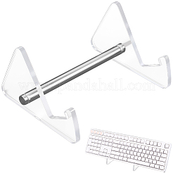 2Pcs 1-Tier Acrylic Keyboard Display Stands with Platinum Plated Iron Supports&nbsp;ODIS-CP0001-12B