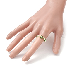 Handmade Evil Eye Lampwork with Glass Finger Rings for Women&nbsp;RJEW-JR00939
