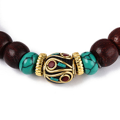 Rondelle Sandalwood Mala Bead Bracelets&nbsp;BJEW-N010-012
