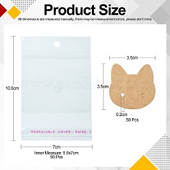 50Pcs Cat Shape Kraft Paper Earring Cards&nbsp;CDIS-CJ0001-02