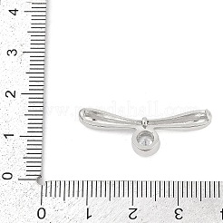 Brass Micro Pave Clear Cubic Zirconia Toggle Clasps Parts&nbsp;LS-KK-U051-05P