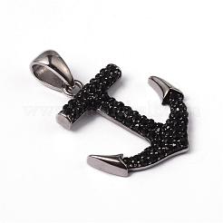 316 Surgical Stainless Steel Rhinestone Pendants&nbsp;STAS-L184-043