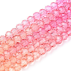 Transparent Gradient Color Glass Beads Strand&nbsp;GLAA-TAC0022-05D