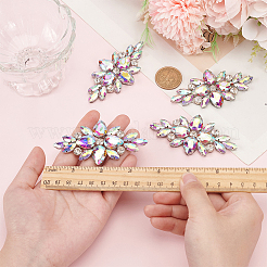 4Pcs Glass Cabochons(Hot Melt Adhesive On The Back)&nbsp;GGLA-FG0001-04