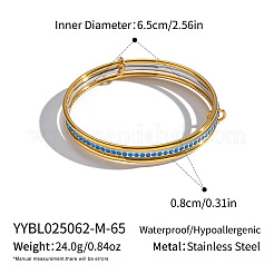 304 Stainless Steel Micro Pave Cubic Zirconia Bangles for Women&nbsp;MA1312-1