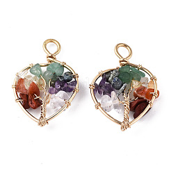 Natural Mixed Stone Pendants&nbsp;G-T131-97B-05