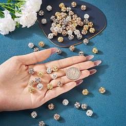 80Pcs 4 Colors Brass Rhinestone Beads&nbsp;KK-TA0002-11C
