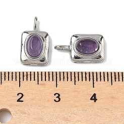 Natural Amethyst Rectangle with Oval Charms&nbsp;STAS-L022-516P-04