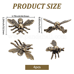 4Pcs Alloy Bees Display Decorations&nbsp;DJEW-SP0001-36