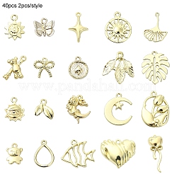 40Pcs 20 Styles Rack Plating Alloy Pendants&nbsp;FIND-YW0004-85