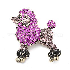 Poodle Alloy Rhinestone Brooches&nbsp;JEWB-Q006-01B