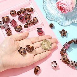 35Pcs 7 Styles Leopard Print Opaque Acrylic Beads&nbsp;FIND-CJ0004-40