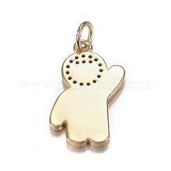 Brass Micro Clear Cubic Zirconia Pendants&nbsp;ZIRC-F120-068G