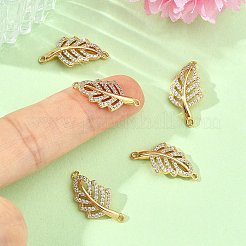 SHEGRACE Brass Micro Pave Clear Cubic Zirconia Connector Charms&nbsp;XGRQ3P311-600G