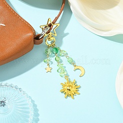 Alloy & Glass Pendant Decorations&nbsp;HJEW-YW00405-03