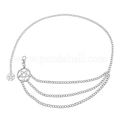 Pentagram Alloy with Aluminium 3 Layer Waist Belly Chains for Women&nbsp;FS-WGF67DF-01