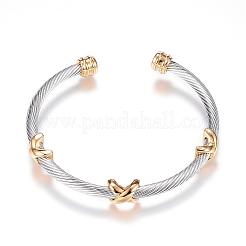 316 Surgical Stainless Steel Torque Cuff Bangles&nbsp;BJEW-D437-A10